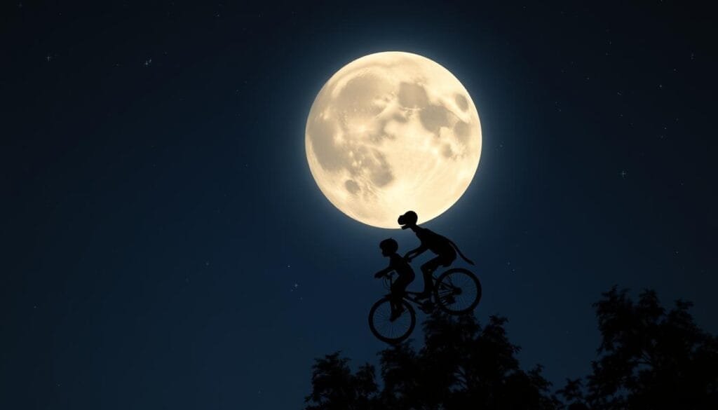 E.T. escena de bicicleta voladora