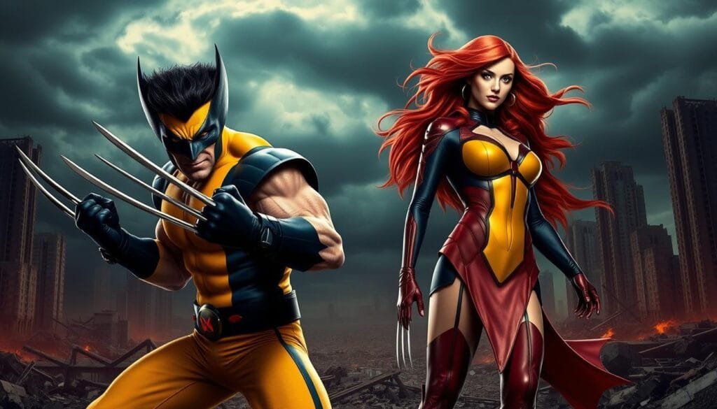 Wolverine y Jean Grey X-Men