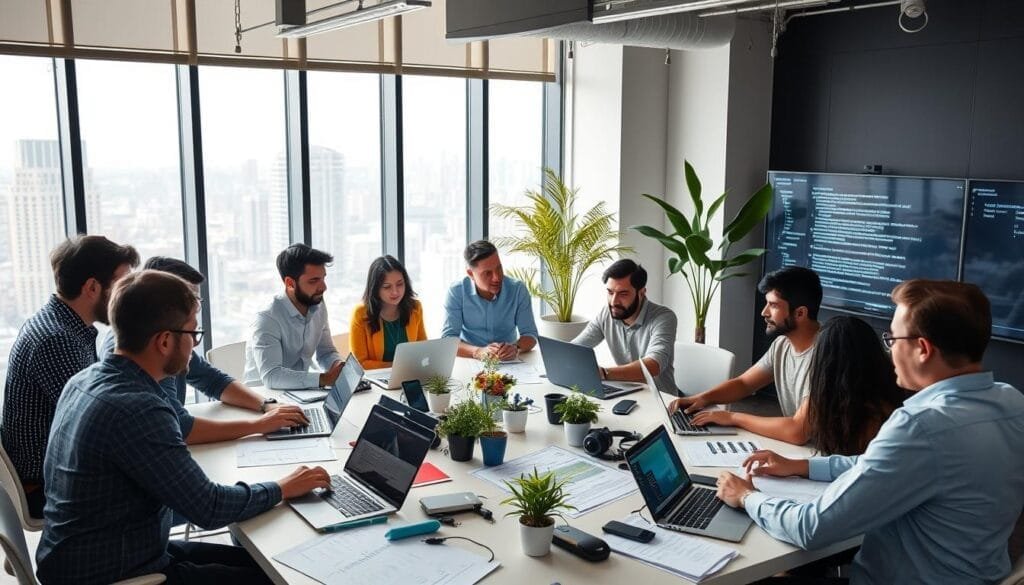 Desarrolladores trabajando en ética de IA