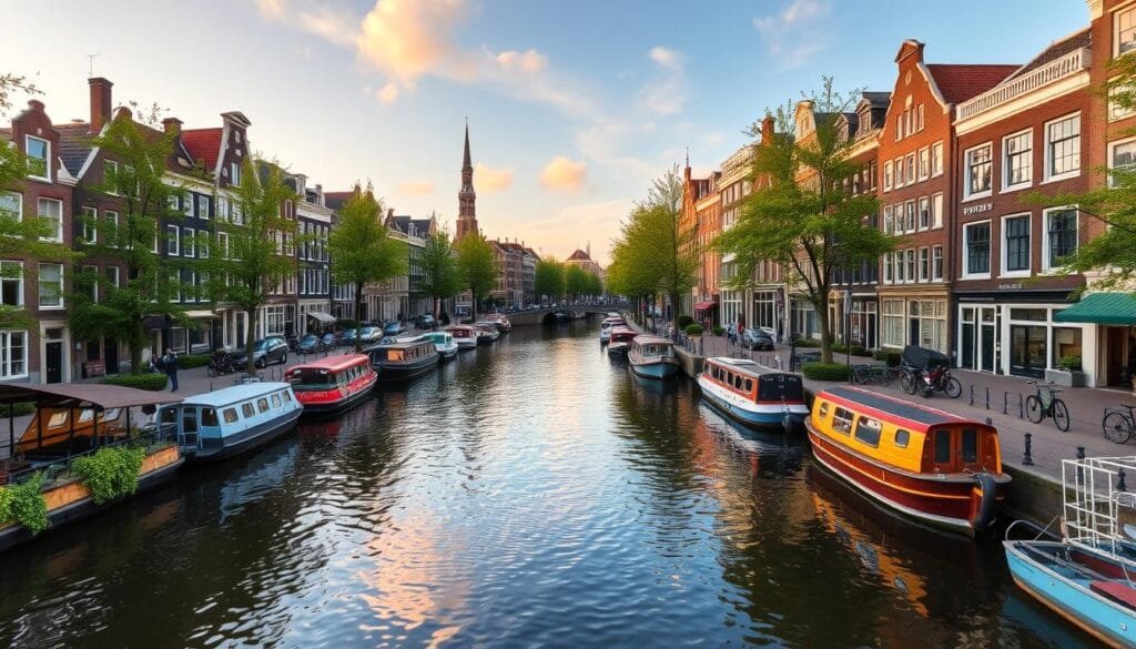 Canales de Ámsterdam en ciudades europeas