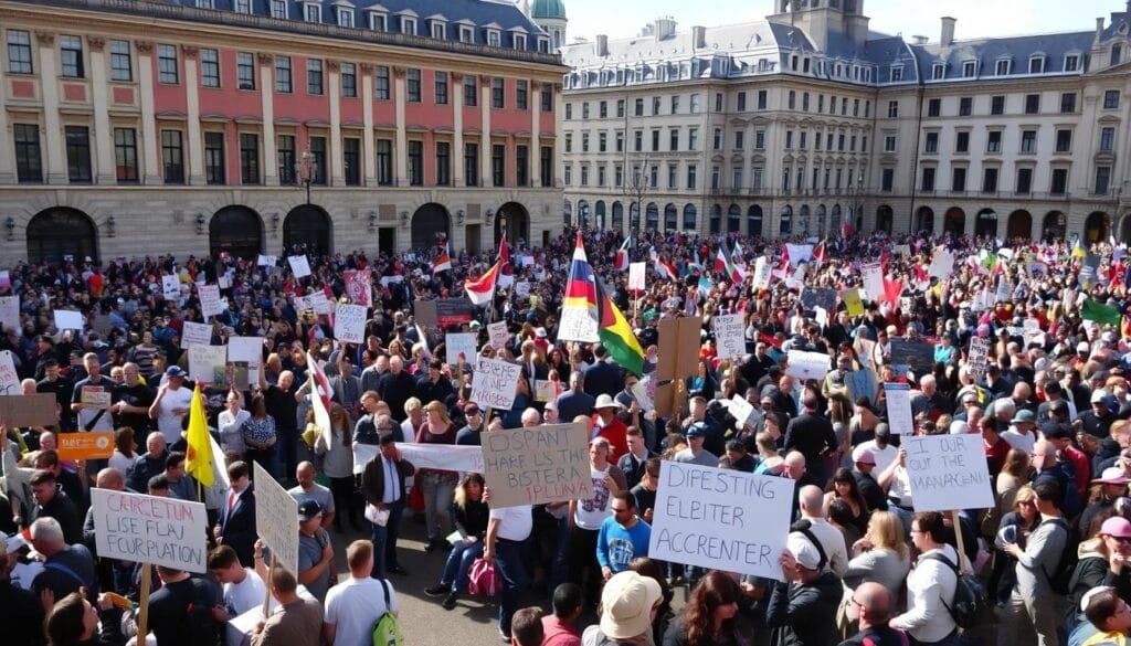 Manifestaciones pacíficas en Leipzig