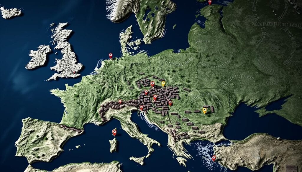 Mapa de campos de exterminio nazis