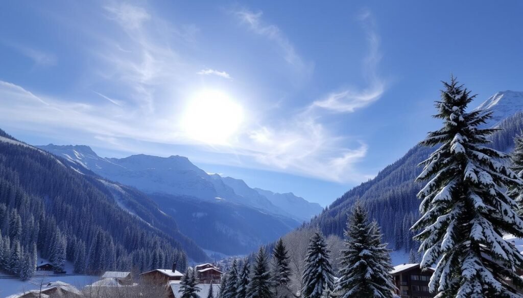 Paisaje de Chamonix en invierno