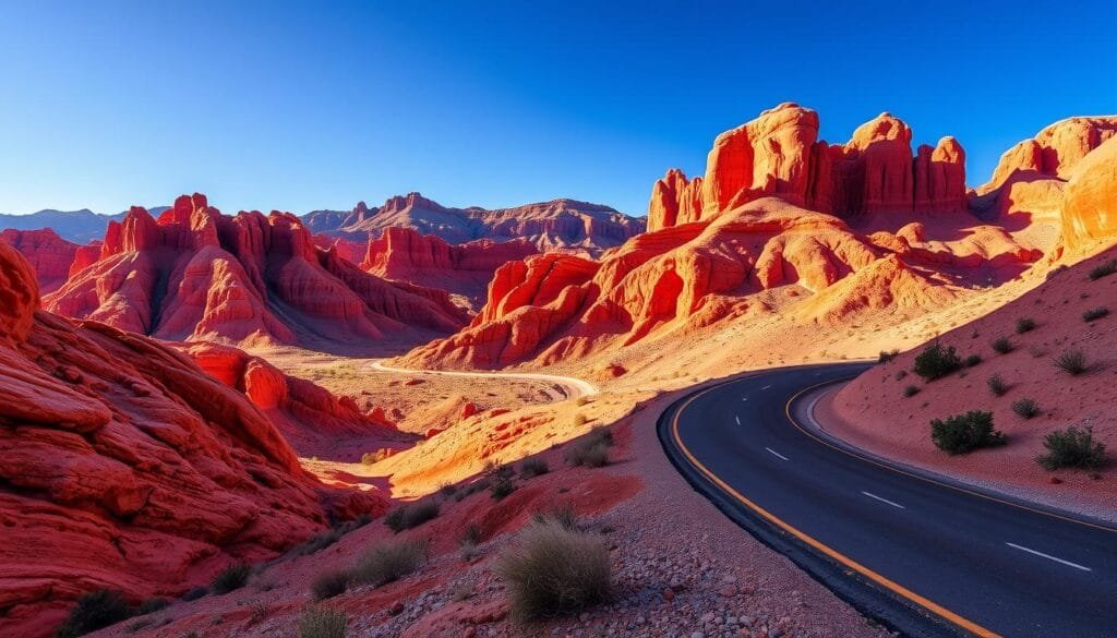 Paisajes del Valley of Fire Road en Nevada