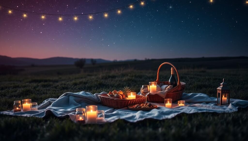 Picnic romántico nocturno