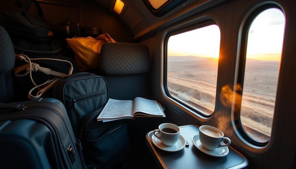 Preparación de viaje en tren