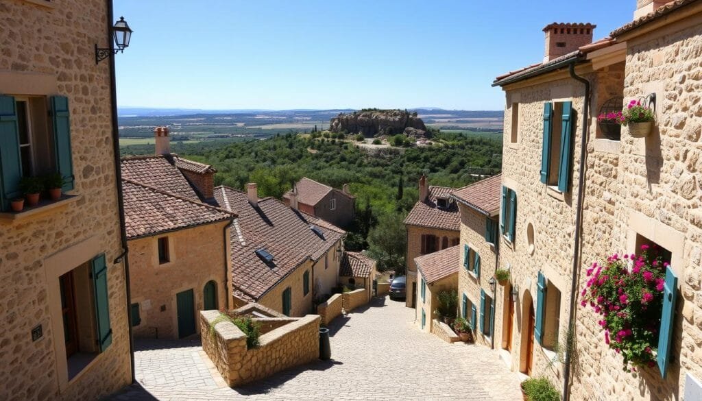 Pueblo pintoresco de Les Baux-de-Provence en Francia