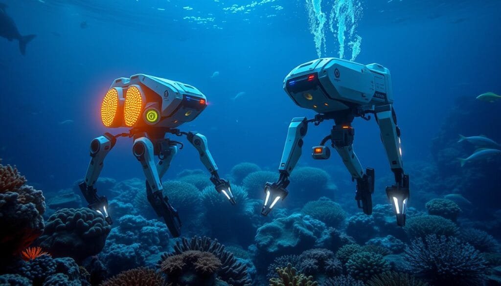 Robótica submarina explorando el océano