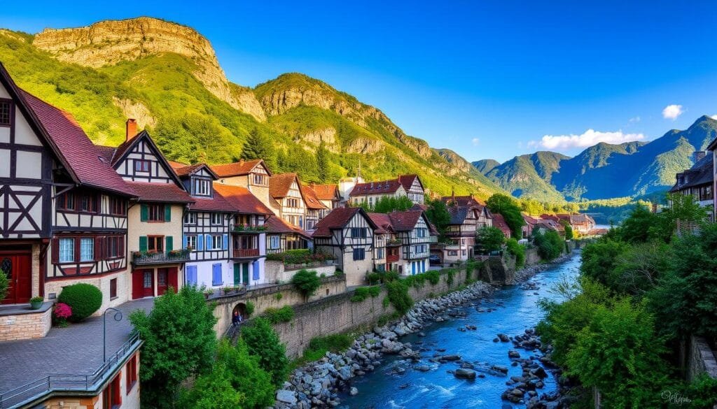 Saint-Jean-Pied-de-Port pueblo pintoresco en Francia