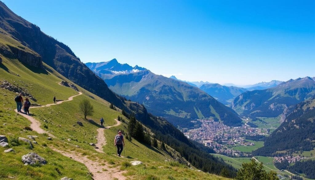 Senderismo urbano en los Alpes suizos