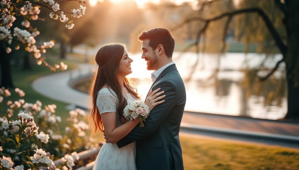 Sesión de fotos romántica de pareja