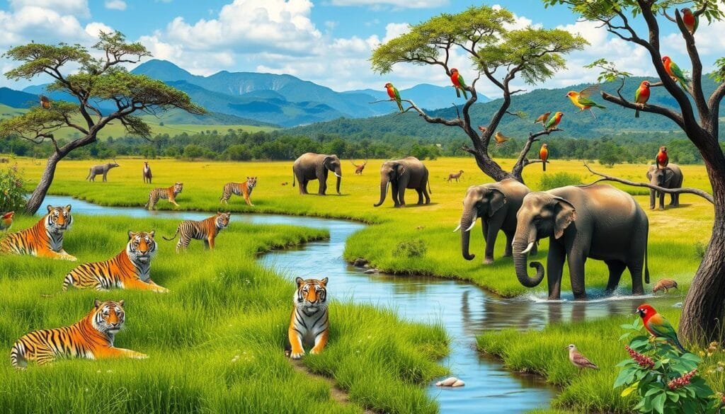 Vida salvaje en parques nacionales de India