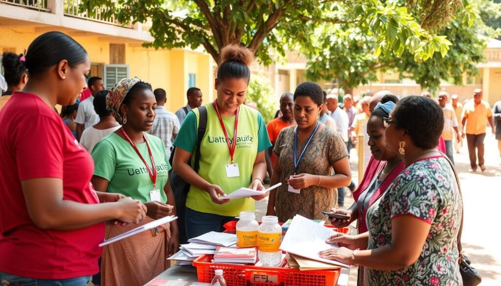 Voluntarios en programa de salud comunitaria