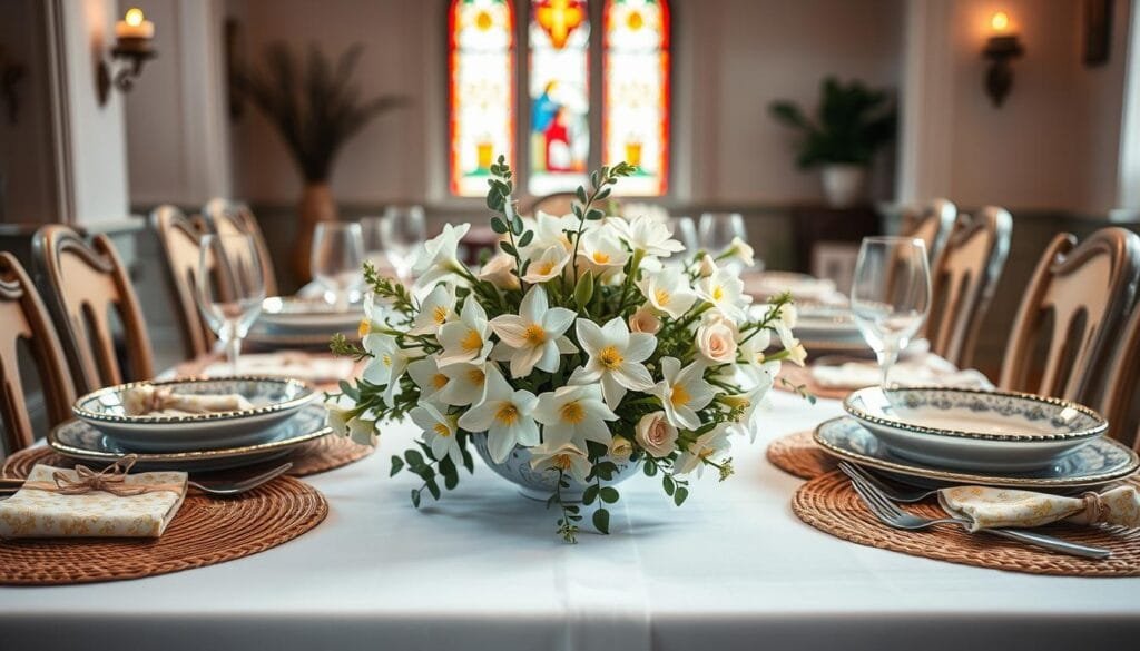 Decoración de mesa de Semana Santa