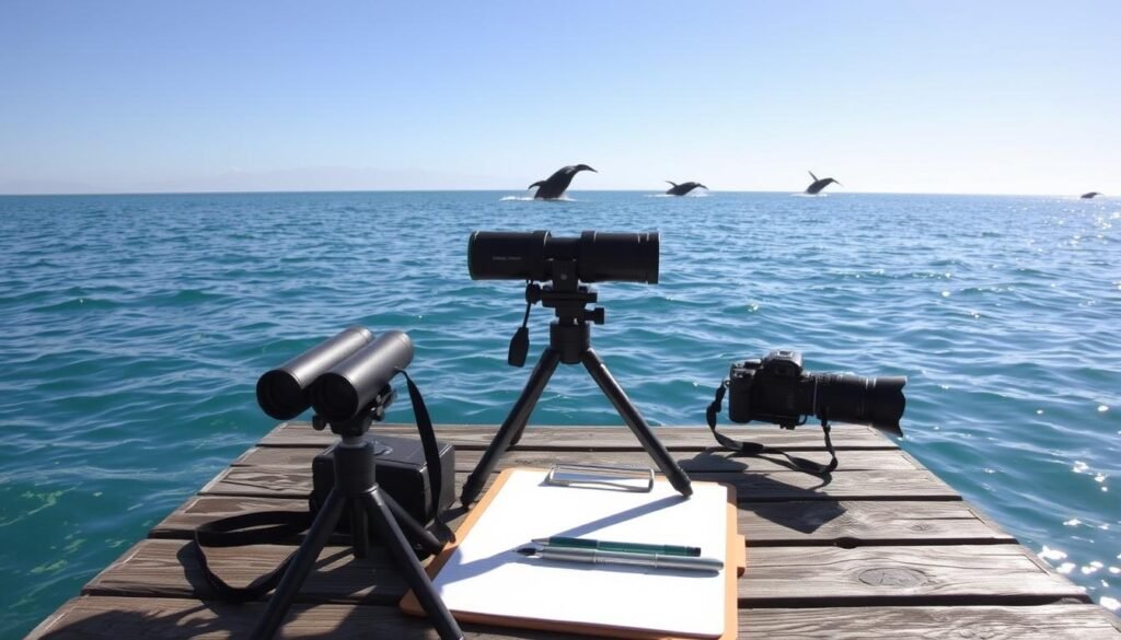 Equipo para ver ballenas