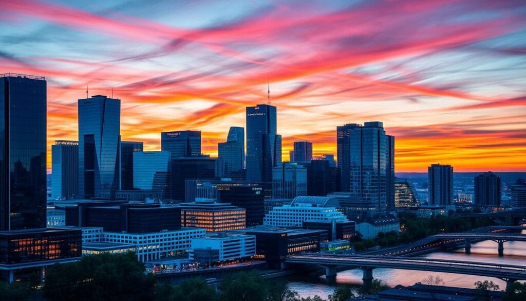 Frankfurt skyline ciudades vibrantes