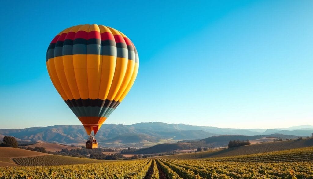 Globo aerostático sobre viñedos de Napa Valley