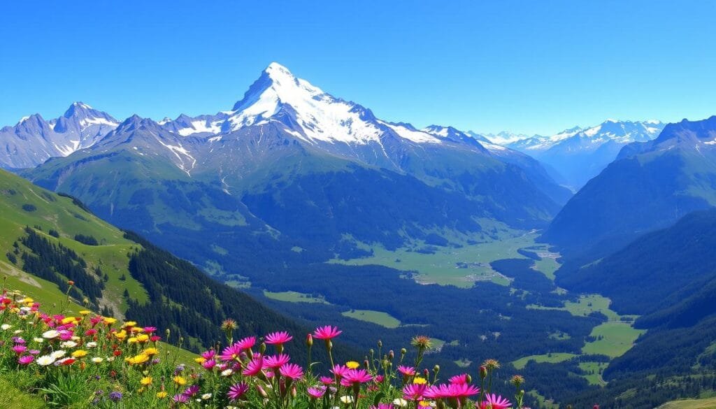 Panorámica de Grindelwald con montañas suizas