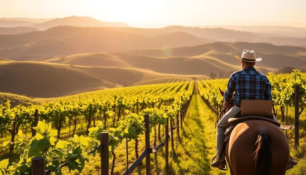 Paseo a caballo en los viñedos de Napa Valley