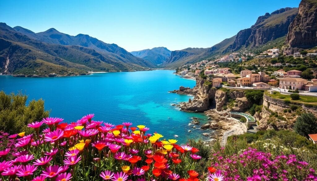 Paisaje de Córcega en el Mediterráneo
