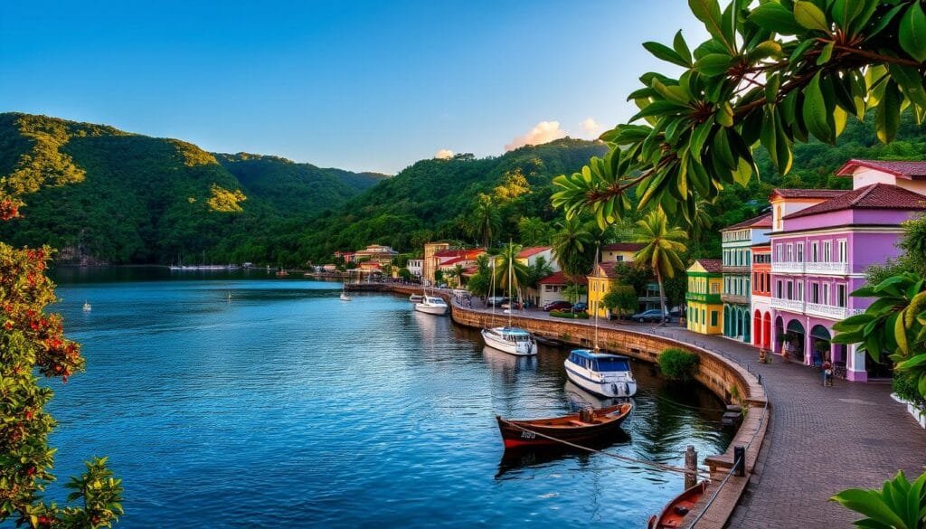 Paratí paisaje romántico en Brasil