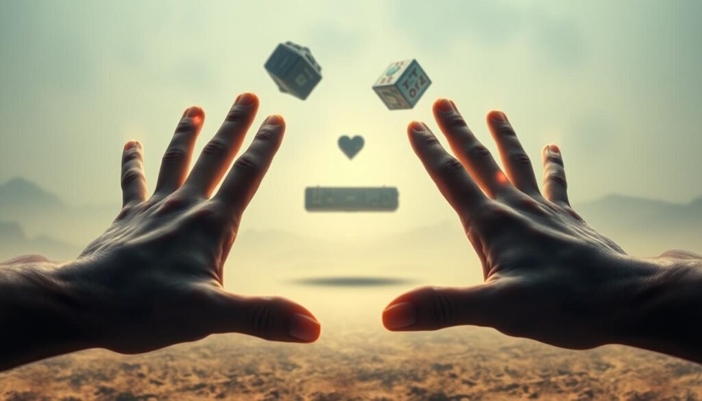 A comparison of psychic abilities manifests in a surreal, dreamlike scene. In the foreground, a pair of hands emanate waves of energy, representing the interplay of extrasensory powers. The middle ground features levitating objects, their surfaces reflecting the auras of their former owners. In the background, a hazy, ethereal landscape suggests the realm of the unseen, where these abilities transcend the physical. Soft, diffused lighting imbues the scene with a sense of mysticism, while a low-angle perspective heightens the subject's sense of grandeur and importance. The overall mood is one of introspection and the exploration of the extraordinary within the ordinary.