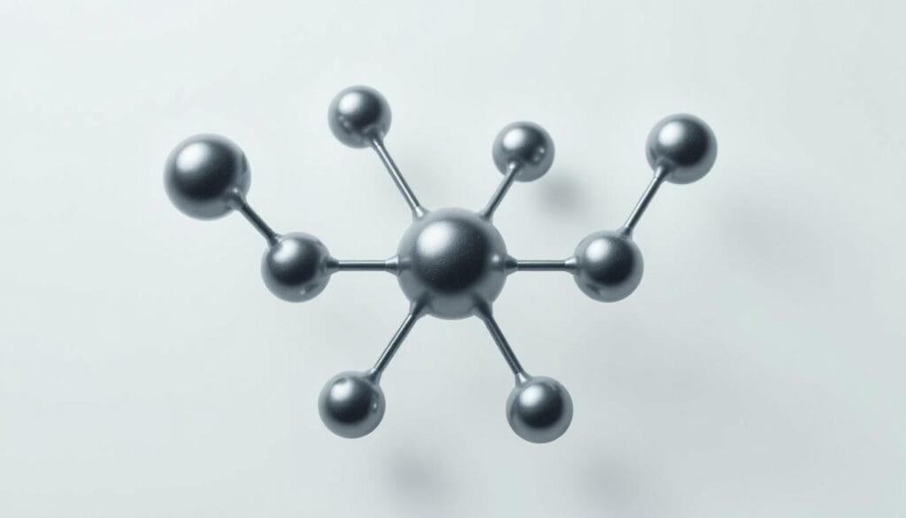 A detailed molecular diagram depicting the chemical bonds of silicon, presented against a clean, minimalist background. The silicon atoms are shown in a stark, metallic grey, with the covalent bonds represented by bright, luminous lines. The composition is balanced and symmetrical, with the bonds radiating outward from the central silicon atoms in a visually striking pattern. The lighting is soft and diffuse, casting subtle shadows that accentuate the three-dimensional structure. The overall mood is one of scientific elegance and technical sophistication, hinting at the potential for silicon-based life forms.