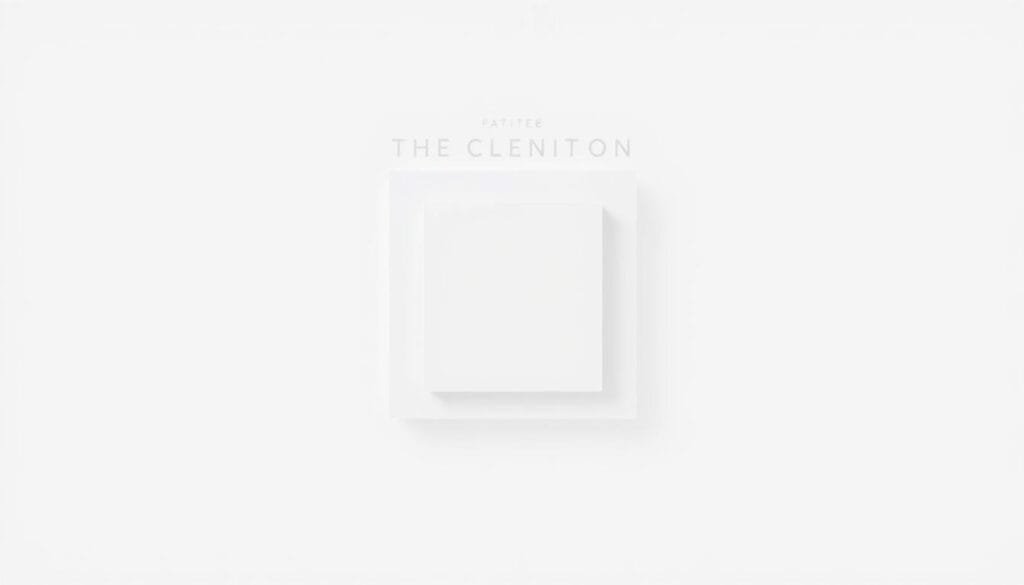 A minimalist digital design featuring a sleek, elegant geometric composition. A central square or rectangular form in a neutral color like white or light gray, surrounded by a harmonious arrangement of simple shapes and lines in complementary shades. Crisp, clean lighting illuminates the design, emphasizing its refined, uncluttered aesthetic. The overall impression is one of calm, sophisticated beauty, reflecting the essence of "simplicidad diseño digital". Subtle textures or gradients may be incorporated to add depth and visual interest, while maintaining a sense of purity and balance.