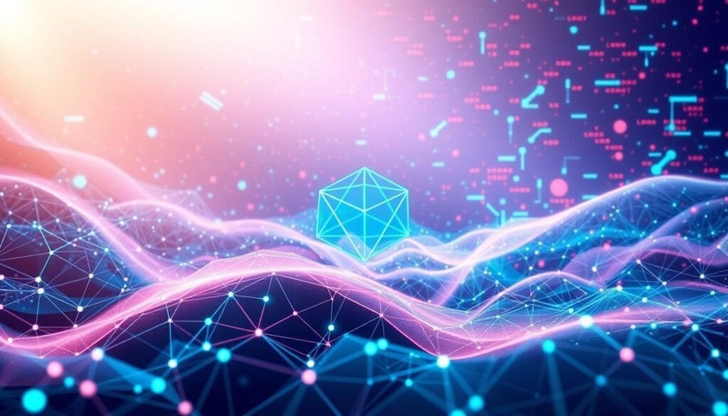 A vibrant digital landscape, where communication strategies unfold like a symphony of pixels and code. In the foreground, a fluid network of interconnected shapes and lines, representing the interconnectedness of modern communication channels. The middle ground features a striking array of abstract geometric forms, symbolizing the evolving strategies and frameworks that guide digital interactions. In the background, a kaleidoscopic tapestry of data streams and digital patterns, capturing the dynamic and ever-changing nature of the digital era. Soft, diffuse lighting bathes the scene, creating a sense of warmth and technological elegance. The overall composition conveys a harmonious balance between structure and fluidity, reflecting the delicate dance of communication in the digital age.