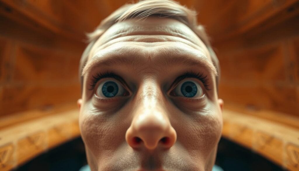 A 360-degree vision of a human head, captured in stunning detail. The subject's eyes are wide open, revealing an expansive field of view that encompasses the entire surroundings. The skin has a natural, lifelike texture, and the expression conveys a sense of curiosity and wonder. The head is positioned in the center of the frame, with the background blurred to emphasize the focus on the subject. Soft, diffused lighting creates a warm, inviting atmosphere, highlighting the intricate features and depth of the vision. The image is rendered with a high level of realism, capturing the essence of what it would be like to experience a 360-degree field of view. A 360-degree vision of a human head, captured in stunning detail. The subject's eyes are wide open, revealing an expansive field of view that encompasses the entire surroundings. The skin has a natural, lifelike texture, and the expression conveys a sense of curiosity and wonder. The head is positioned in the center of the frame, with the background blurred to emphasize the focus on the subject. Soft, diffused lighting creates a warm, inviting atmosphere, highlighting the intricate features and depth of the vision. The image is rendered with a high level of realism, capturing the essence of what it would be like to experience a 360-degree field of view.