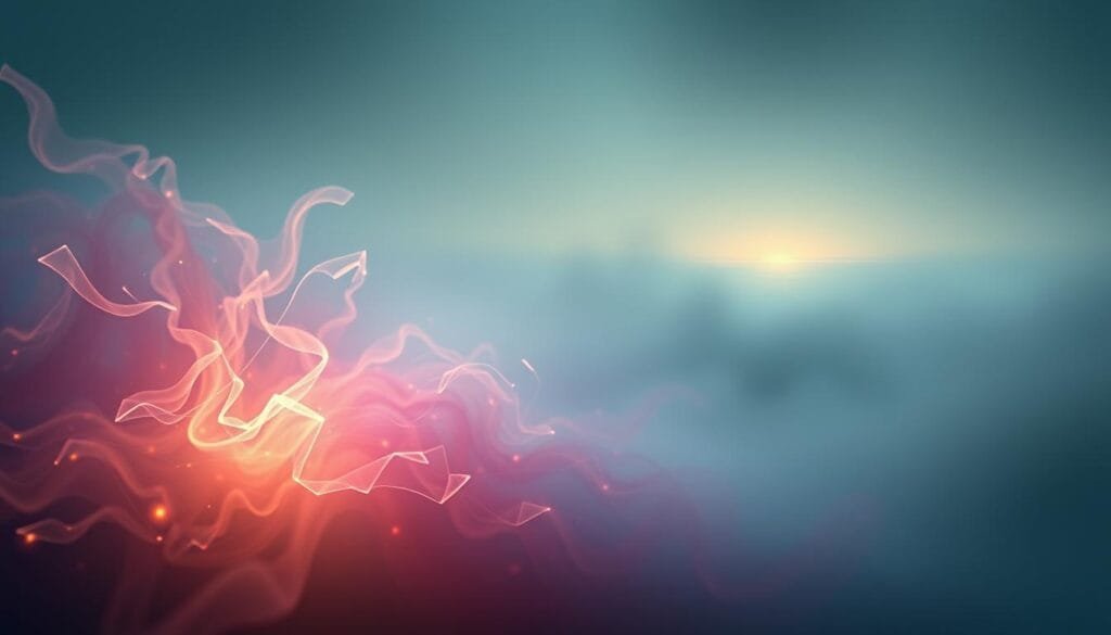 A surreal, abstract scene depicting the concept of "creativity without mental images". The foreground features a dynamic, swirling energy field of vibrant, iridescent hues, suggesting the boundless, formless potential of the creative mind. Amidst this ethereal flow, fragmented geometric shapes and patterns emerge, hinting at the latent, subconscious structures that underpin imaginative expression. The middle ground is shrouded in a misty, atmospheric veil, obscuring definitive forms and lending an enigmatic, contemplative quality. In the distant background, a softly glowing, indistinct horizon line suggests the limitless expanse of the creative realm. The overall composition conveys a sense of boundless, unbound creativity, unfettered by the constraints of visual perception. Cinematic lighting and a moody, introspective color palette enhance the contemplative, cerebral nature of the scene.
