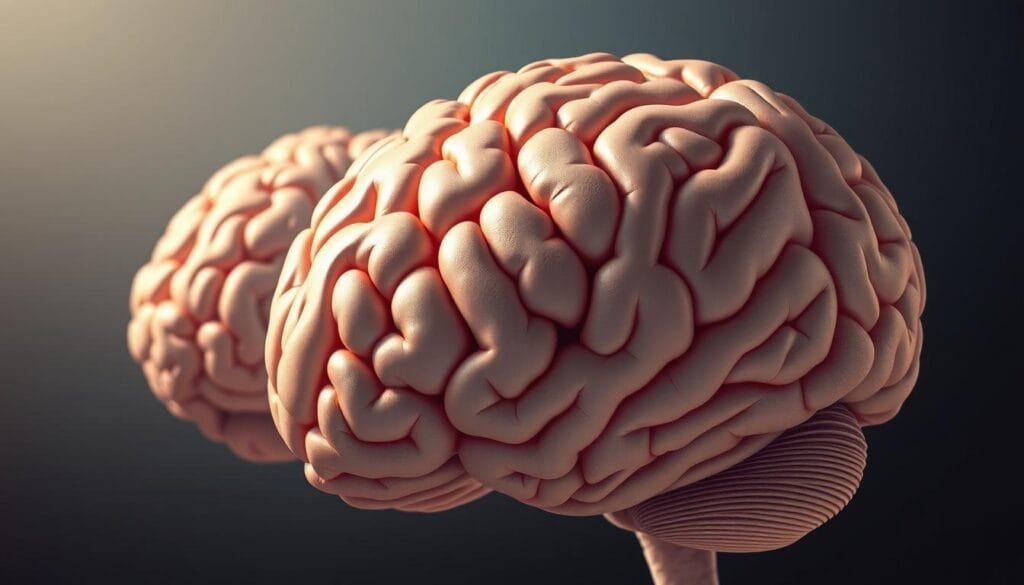 A highly detailed, anatomically accurate illustration of the cerebellum and somatosensory cortex of the brain. The cerebellum, rendered in intricate detail, occupies the foreground, its complex folds and lobes showcasing its crucial role in motor control and coordination. In the middle ground, the somatosensory cortex, responsible for processing touch and proprioceptive sensations, is depicted with precision, its layered structure and distinct regions clearly visible. The scene is illuminated by soft, natural lighting, creating a sense of depth and dimension. The overall atmosphere is one of scientific inquiry and exploration, inviting the viewer to delve into the fascinating mechanisms behind the human experience of self-touch.