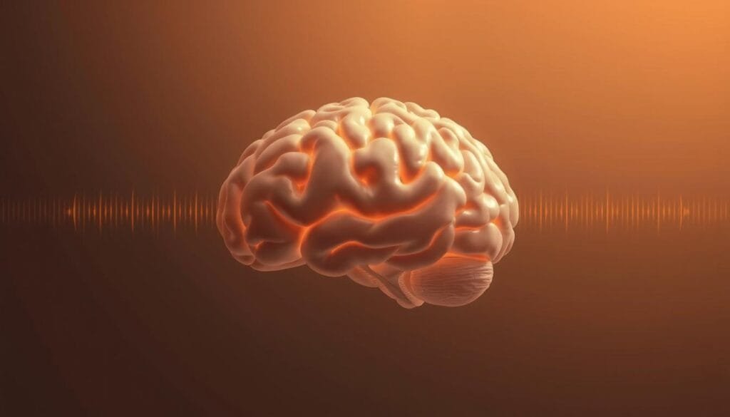 A pulsating, rhythmic visualization of the human brain's dynamic volume, oscillating between a subtle swell and a gentle recession. Rendered in soft, muted tones with a hazy, dreamlike quality, the image conveys the ebb and flow of cranial fluid as the brain expands and contracts throughout the day and night. Backlit with a warm, amber glow, the brain's undulating form is captured in a moment of tranquil, mesmerizing motion, reflecting the intricate relationship between sleep and the brain's natural volumetric cycle.