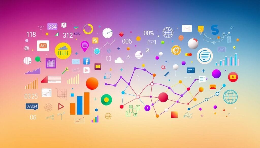 A vibrant and colorful data visualization composed of various geometric shapes, symbols, and infographic elements. The foreground features a dynamic arrangement of numeric data, bar graphs, pie charts, and stylized icons representing different categories of information. The middle ground showcases a playful, abstract pattern of interconnected lines, curves, and nodes, suggesting the flow and interconnectedness of data. The background is a soft, gradient-based color palette, creating a sense of depth and emphasis on the central data-driven elements. Lighting is clean and evenly distributed, with a slight hint of directional illumination to add depth and dimension. The overall mood is one of curiosity, discovery, and the presentation of insightful, thought-provoking information. A vibrant and colorful data visualization composed of various geometric shapes, symbols, and infographic elements. The foreground features a dynamic arrangement of numeric data, bar graphs, pie charts, and stylized icons representing different categories of information. The middle ground showcases a playful, abstract pattern of interconnected lines, curves, and nodes, suggesting the flow and interconnectedness of data. The background is a soft, gradient-based color palette, creating a sense of depth and emphasis on the central data-driven elements. Lighting is clean and evenly distributed, with a slight hint of directional illumination to add depth and dimension. The overall mood is one of curiosity, discovery, and the presentation of insightful, thought-provoking information.