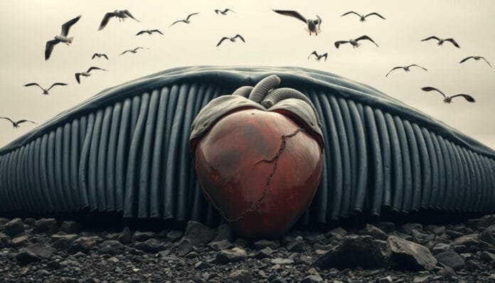 El corazón de una ballena azul