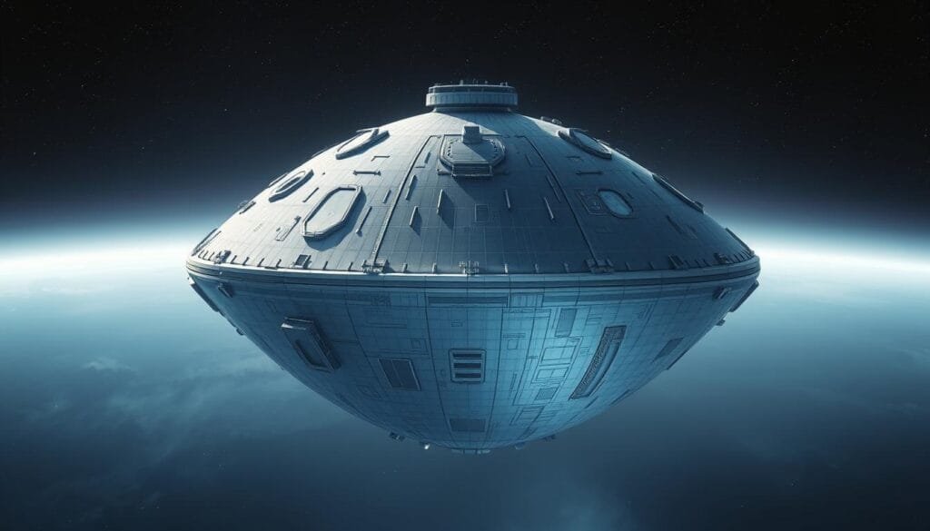 Detailed blueprint of the iconic "Death Star" from the Star Wars universe, rendered in sleek, futuristic design. Vast, spherical structure dominates the frame, encircled by intricate networks of metallic components, vents, and hatches. Gleaming surface reflects the glow of distant stars, evoking a sense of immense scale and technological prowess. In the background, a hazy nebula provides a dramatic, otherworldly backdrop, casting an ethereal glow upon the colossal battle station. Crisp, high-resolution rendering showcases every facet of the carefully engineered "Stardust" design, from its distinctive equatorial trench to the powerful superlaser emitter. Moody, cinematic lighting highlights the vessel's imposing silhouette, conveying its role as a formidable technological marvel. Detailed blueprint of the iconic "Death Star" from the Star Wars universe, rendered in sleek, futuristic design. Vast, spherical structure dominates the frame, encircled by intricate networks of metallic components, vents, and hatches. Gleaming surface reflects the glow of distant stars, evoking a sense of immense scale and technological prowess. In the background, a hazy nebula provides a dramatic, otherworldly backdrop, casting an ethereal glow upon the colossal battle station. Crisp, high-resolution rendering showcases every facet of the carefully engineered "Stardust" design, from its distinctive equatorial trench to the powerful superlaser emitter. Moody, cinematic lighting highlights the vessel's imposing silhouette, conveying its role as a formidable technological marvel.
