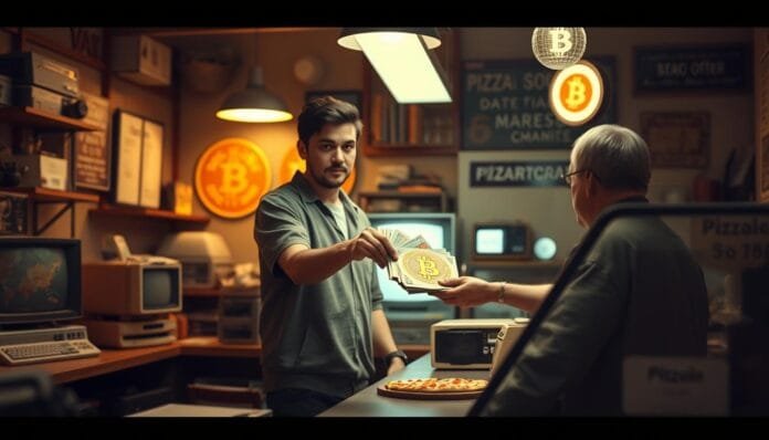 Hombre pagó con Bitcoin