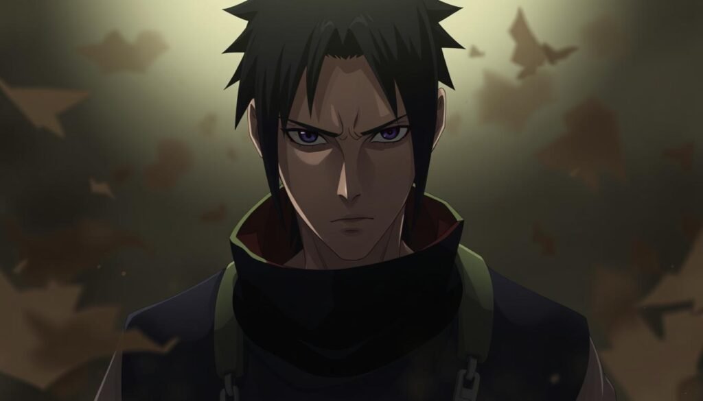 A somber, introspective portrait of "hermano", the enigmatic and conflicted character from the Naruto universe. Set against a moody, atmospheric backdrop, the image captures the profound bond and troubled relationship between Sasuke and his elder brother, Itachi. Soft, dramatic lighting illuminates Itachi's pensive expression, his gaze unflinching and his body language conveying a sense of profound sorrow and resignation. The image evokes the complex themes of loyalty, sacrifice, and the weight of familial duty that underpin this pivotal narrative arc. Rendered with a cinematic, painterly aesthetic, the portrait offers a visually striking and emotionally resonant interpretation of this iconic character.