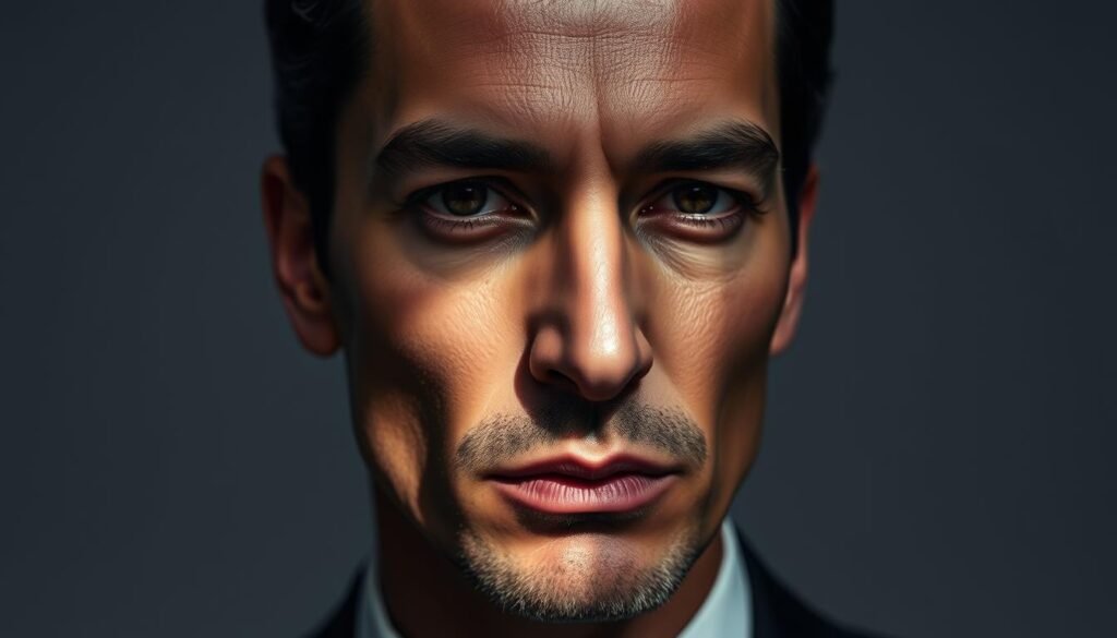 A sophisticated portrait of fashion icon Marc Jacobs, captured in a stylish, contemporary manner. A focused close-up shot, highlighting Jacobs' distinct facial features and alluring gaze. Soft, directional lighting sculpts his chiseled visage, casting dramatic shadows that accentuate his strong jawline and piercing eyes. The image exudes a sense of confidence, creativity, and the inherent elegance that has defined Jacobs' influential career as a groundbreaking creative director. A sleek, minimalist backdrop allows the subject to command the frame, embodying the essence of modern luxury and high fashion.