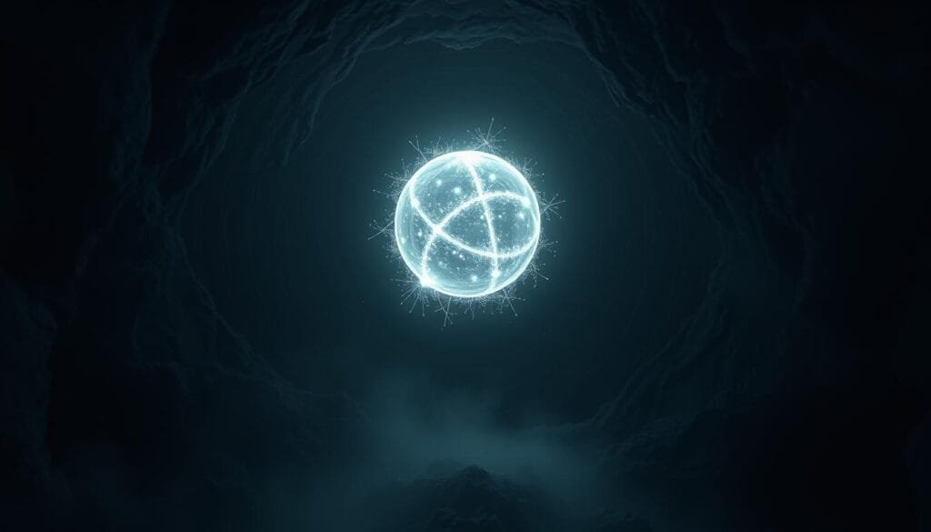 A vast void, cloaked in an eerie, inky blackness, as if the very fabric of space has been inverted. Suspended within this abyss, an ethereal, luminescent orb emanates a mesmerizing, otherworldly glow - the essence of antimatter, a ghostly mirror to the matter that shapes our universe. Rippling fields of energy undulate around the orb, hinting at the immense power and potential that lies within this elusive and enigmatic substance. Captured through the lens of a high-resolution, wide-angle camera, the scene exudes a sense of mystery and wonder, inviting the viewer to ponder the secrets of this "mirror matter" that defies our understanding of the natural world. A vast void, cloaked in an eerie, inky blackness, as if the very fabric of space has been inverted. Suspended within this abyss, an ethereal, luminescent orb emanates a mesmerizing, otherworldly glow - the essence of antimatter, a ghostly mirror to the matter that shapes our universe. Rippling fields of energy undulate around the orb, hinting at the immense power and potential that lies within this elusive and enigmatic substance. Captured through the lens of a high-resolution, wide-angle camera, the scene exudes a sense of mystery and wonder, inviting the viewer to ponder the secrets of this "mirror matter" that defies our understanding of the natural world.