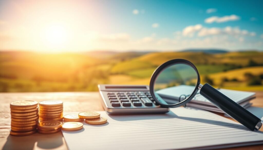 A warm, sunlit tableau depicting the concept of simple interest. In the foreground, a stack of gold coins and a magnifying glass, symbolizing the gradual accumulation of wealth. The middle ground shows a simple calculator and a neat ledger, representing the straightforward calculations involved. The background features a serene countryside landscape, with rolling hills and a clear blue sky, conveying a sense of tranquility and long-term growth. The lighting is soft and diffused, creating a comfortable, inviting atmosphere. The overall composition suggests the uncomplicated nature of simple interest, making it accessible and approachable. A warm, sunlit tableau depicting the concept of simple interest. In the foreground, a stack of gold coins and a magnifying glass, symbolizing the gradual accumulation of wealth. The middle ground shows a simple calculator and a neat ledger, representing the straightforward calculations involved. The background features a serene countryside landscape, with rolling hills and a clear blue sky, conveying a sense of tranquility and long-term growth. The lighting is soft and diffused, creating a comfortable, inviting atmosphere. The overall composition suggests the uncomplicated nature of simple interest, making it accessible and approachable.
